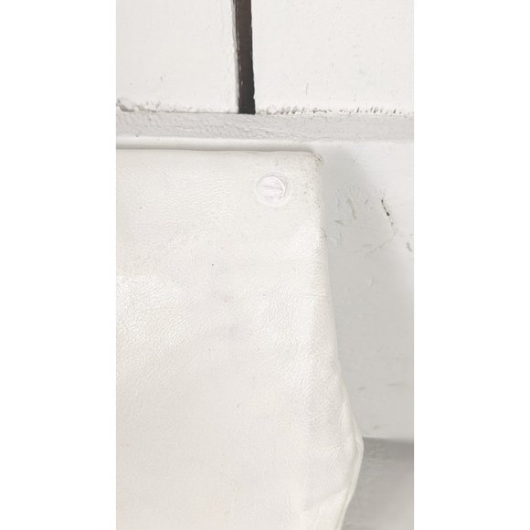 Vintage white leather clutch handbag purse - Picture 6 of 6